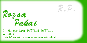 rozsa pakai business card